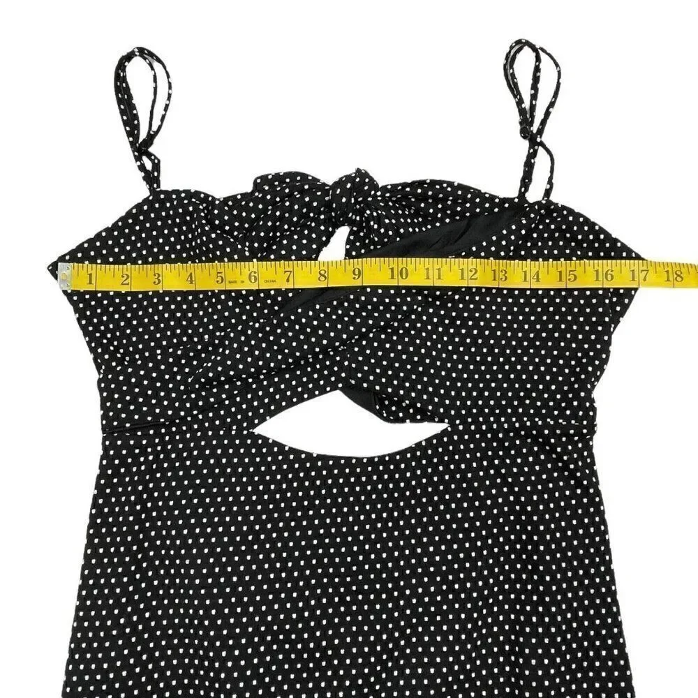 Free People Dottie Mini Cut Out Dress Black/White